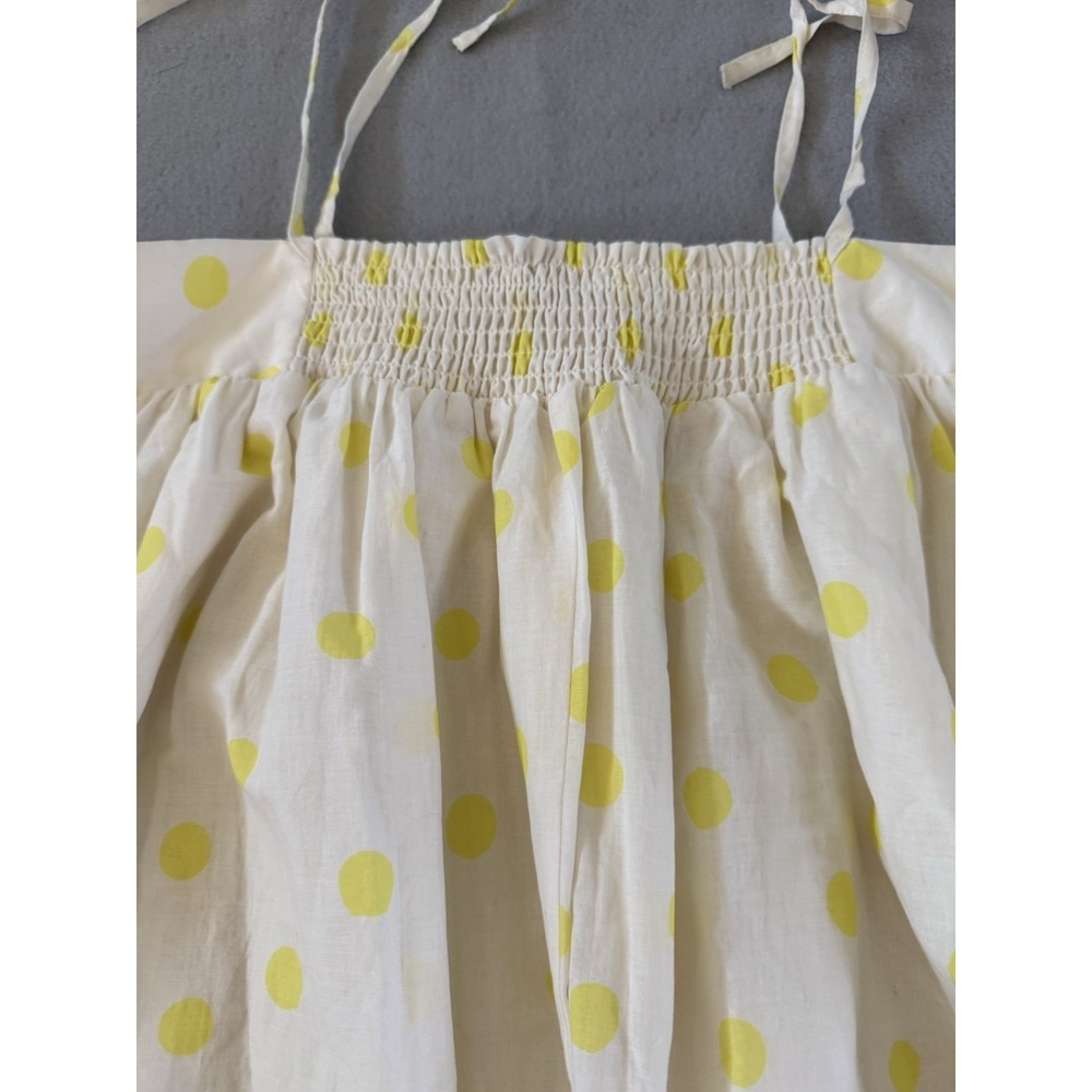 Anthropologie WHIT TWO Polka Dot Maxi Dress in Yellow & White Cotton Size M - Picture 8 of 16